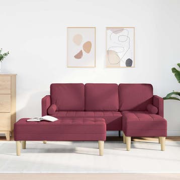 vidaXL bank / zetelstel 2 st Wijnrood Polyester, Verzenden, Nieuw