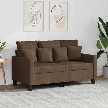 vidaXL Tweezitsbank / zetel 120 cm stof bruin, Verzenden