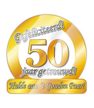 Deurbord 50 Jaar Getrouwd 50cm, Verzenden, Nieuw