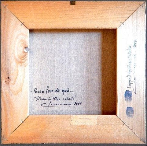 Carlo Ferrari - Studio in Blue cobalto, Antiquités & Art, Art | Peinture | Moderne