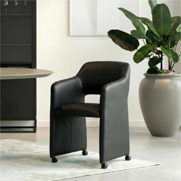 Leren eetkamerstoel Icon - Toledo Nero (zwart), Bohemian, Eigentijds, Industrieel, Klassiek, Modern, Retro, Romantisch, Scandinavisch, Vintage
