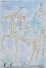 Salvador Dali (1904-1989) - Couple à cheval, Antiquités & Art