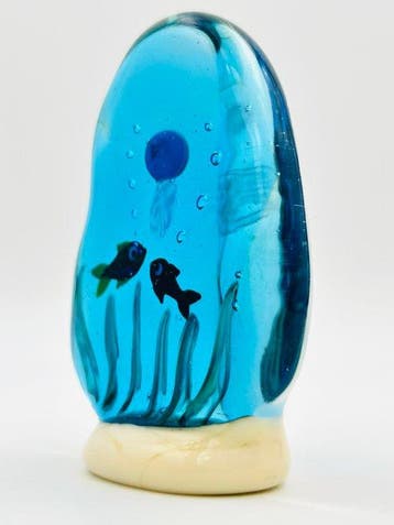 Handmade Murano glass - Sculpture, Acquario - 8 cm - Verre