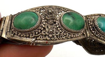 Argent - Bracelet - Cabochons turquoises