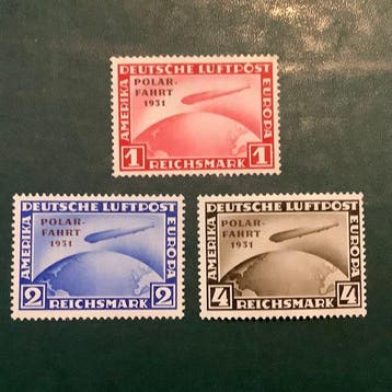 Empire allemand 1931 - Polar Fahrt avec certificat photo