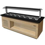 Verwarmd Buffet | PREMIUM LINE | Houtlook/Graniet | 6x 1/1, Verzenden, Nieuw in verpakking