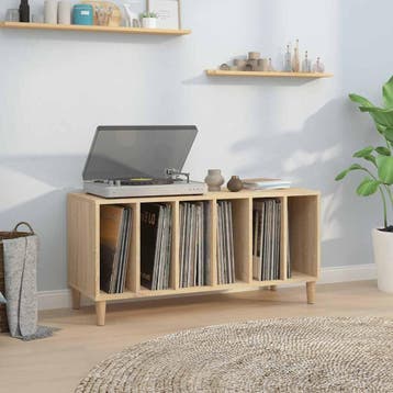 vidaXL Platenkast 100x38x48 cm bewerkt hout sonoma, Verzenden