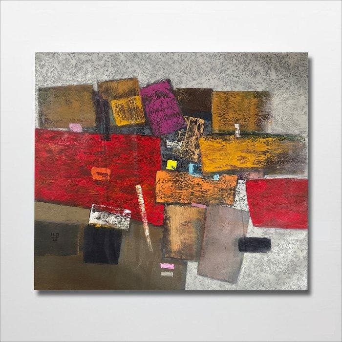 Hoang A (1984) - Structure 120 140 cm, Antiquités & Art, Art | Peinture | Moderne