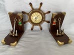 Maritieme objecten - Vintage thermometer, klok en aneroïde