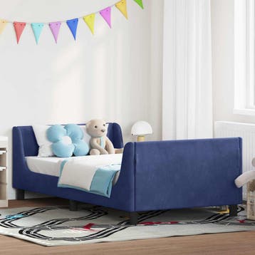 vidaXL Kinderen bedframe met hoofdboard Politieblauw 90 x, Verzenden