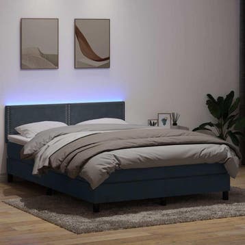 vidaXL Boxspring met matras en LED fluweel donkergrijs, Verzenden, Nieuw