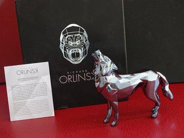 Richard Orlinski (1966) - Sculpture, Wolf - 14 cm - Résine -, Nieuw