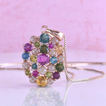 Zonder minimumprijs - Ketting met hanger - 18 karaat Zilver,