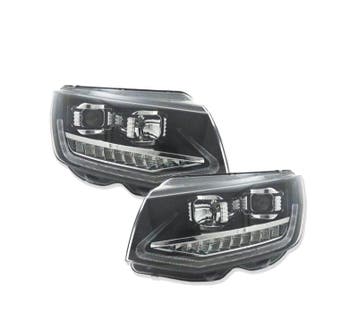 PHARES VW T6 15-19  DRL + CLIGNOTANTS LED DYNAMIQUES NOIR, Verzenden