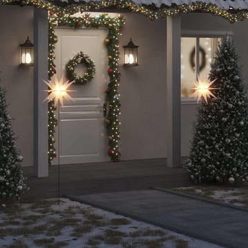 vidaXL Kerstlampen met grondpin en LEDs 3 st 57 cm wit, Diversen, Verzenden, Nieuw
