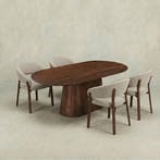Mangohouten Eettafel Mick capsule bruin 240×110 cm, Verzenden