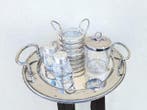 Dienblad (4) - Verzilverd, Glas - Tafelset, Antiek en Kunst