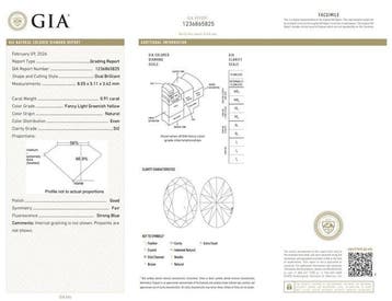 1 pcs Diamant (Natuurlijk gekleurd) - 0.91 ct - Ovaal -, Nieuw