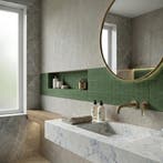 Wandtegel Handvorm Decor Boch Magnes Groen Mat 7,5x30, Nieuw, 20 tot 40 cm, 10 m² of meer, Wandtegels