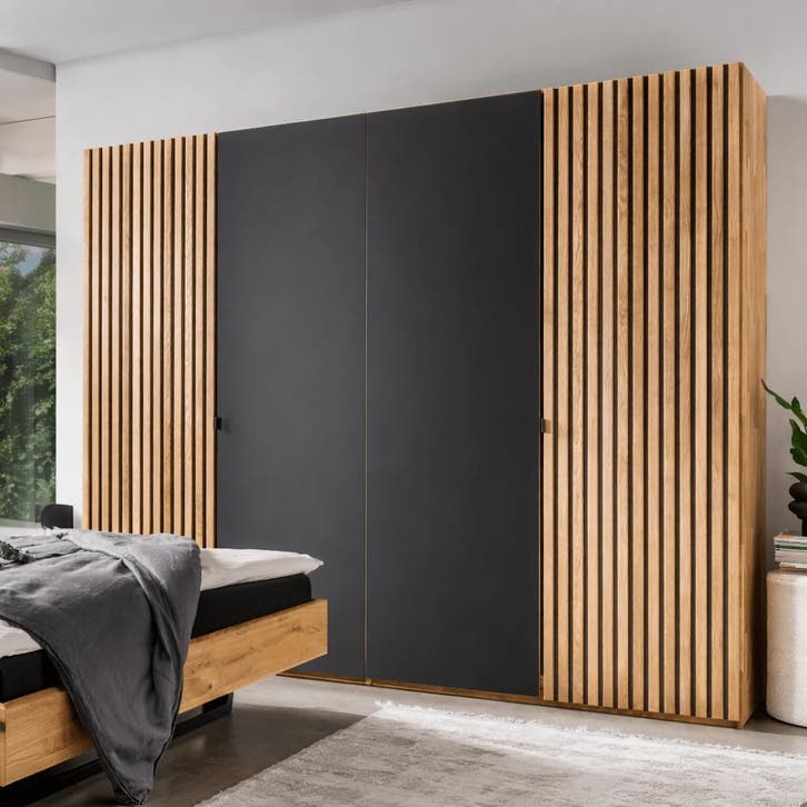Forestales Manhattan Massief Eikenhout Kledingkast - 180cm 3, Huis en Inrichting, Kasten | Kleerkasten