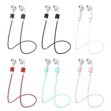 6 in 1 Kit voor AirPods 1 / 2 Wit - Hoesje / Anti-Lost Strap, Verzenden