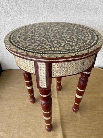 Salontafel - Hout, parelmoer - Tafeltje versierd met