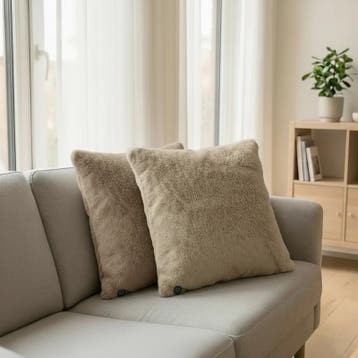 Warmtekussens set van 2 - taupe - 55 x 55 cm | oplaadbaar |, Verzenden
