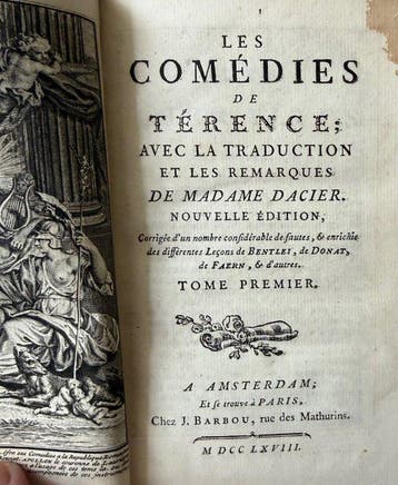 Térence - Térence – Les Comédies – Dacier – 3 vol., Antiek en Kunst, Antiek | Boeken en Manuscripten