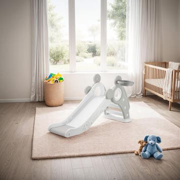 Kinderglijbaan Joy, met basketbalring, inklapbaar - grijs, Kinderen en Baby's, Verzenden, Nieuw