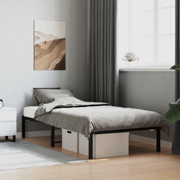 vidaXL Bedframe metaal zwart 90x200 cm, Verzenden