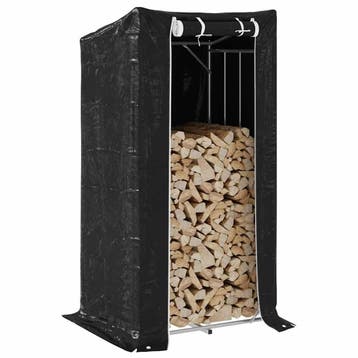 vidaXL Haardhoutrek met regenhoes 150x80x200 cm, Verzenden