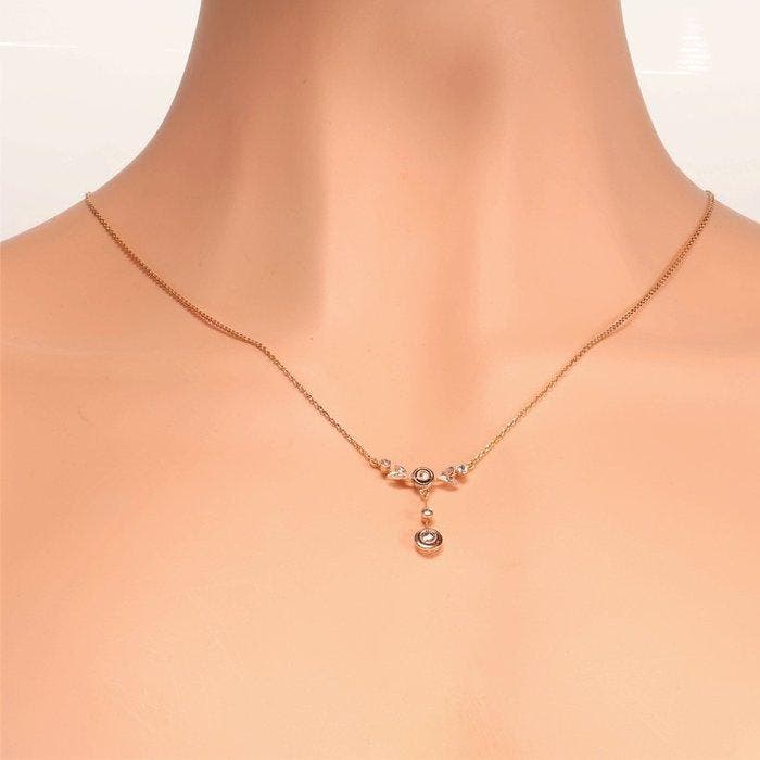 Halsketting - 18 karaat Geel goud - Diamant - Vintage uit de, Handtassen en Accessoires, Kettingen