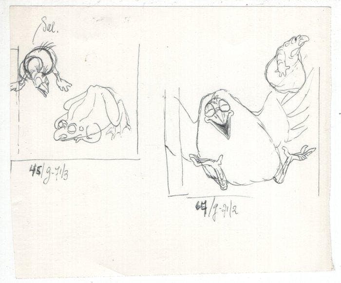 Dulieu, Jean (Oort, Jan van) - 2 Original drawing - Vogel -, Livres, BD