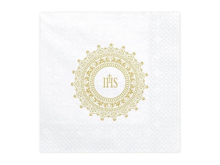 Communie Servetten Goud 33cm 20st, Hobby & Loisirs créatifs, Articles de fête, Envoi