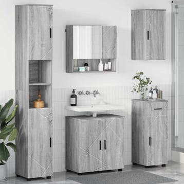 vidaXL Badkamermeubel Set 5 st Grijs Sonoma 61 x 35 x 64 cm, Verzenden, Nieuw