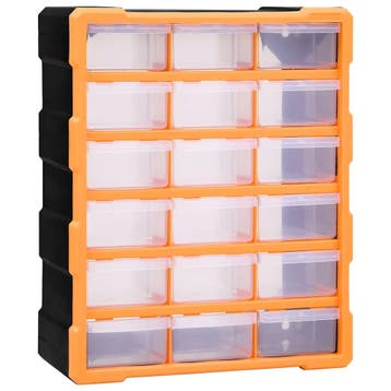 vidaXL Organiser met 18 medium lades 38x16x47 cm, Verzenden