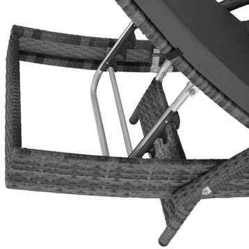 Aluminium rotan ligstoel Océane - grijs, Tuin en Terras, Verzenden, Nieuw