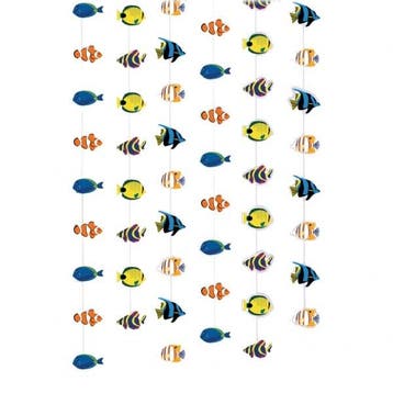 Hawaii Hangdecoratie Vissen 2,1m 6st, Verzenden