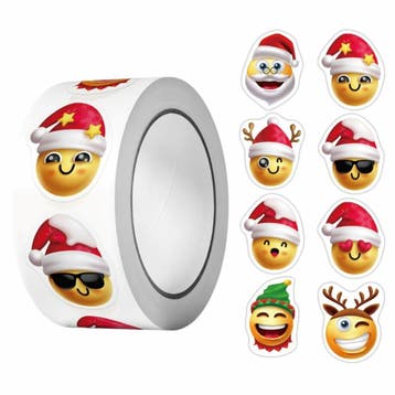 500 Kerst Stickers Op Rol - 2.5cm - Kerststickers -, Verzenden