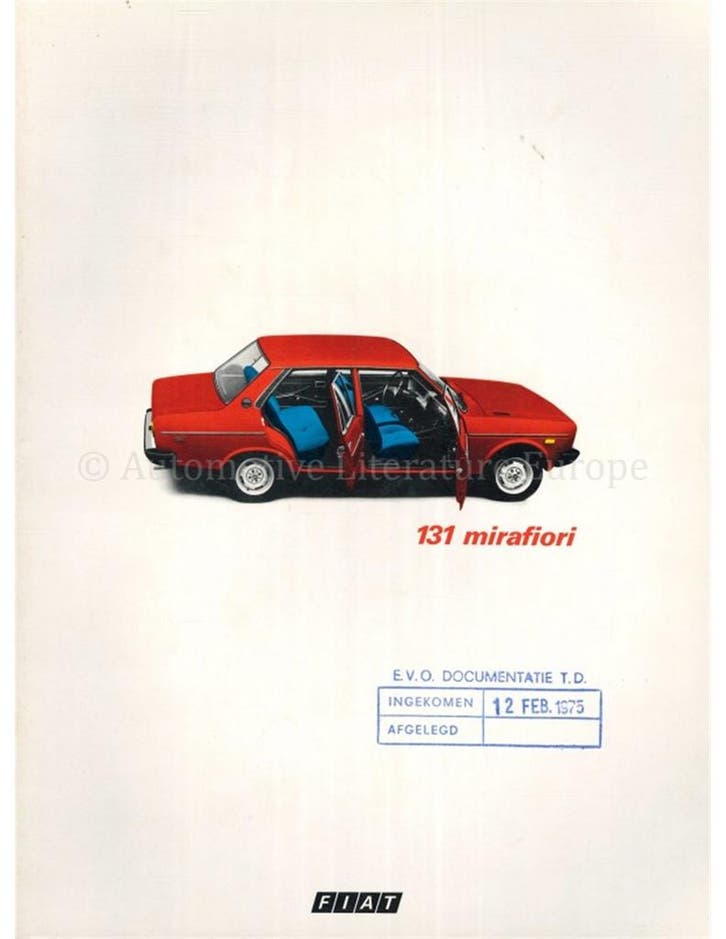 1974 FIAT 131 MIRAFIORI BROCHURE NEDERLANDS, Livres, Autos | Brochures & Magazines
