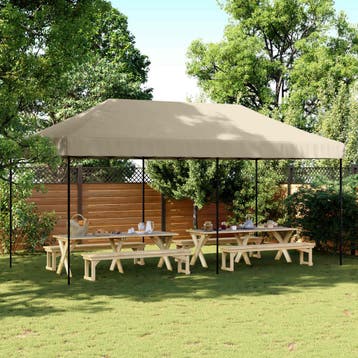 vidaXL Partytent Taupe 292 x 580 x 315 cm Oxford Stof, Verzenden