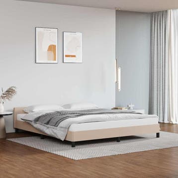 vidaXL Bedframe met hoofdeinde zonder matras Cappuccino, Verzenden, Nieuw