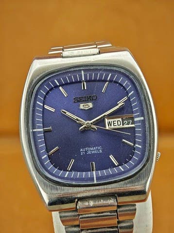 Seiko - 5 Automatic – Vintage TV Case – Blue Dial – Ref.