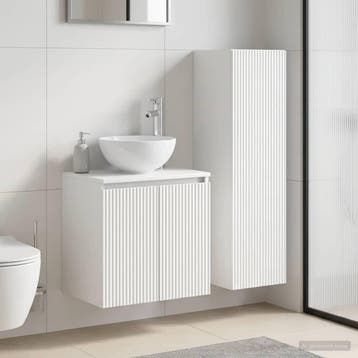 vidaXL Badkamermeubel Set 2 st Wit 33 x 34,5 x 100 cm, Maison & Meubles, Tables | Coiffeuses, Verzenden
