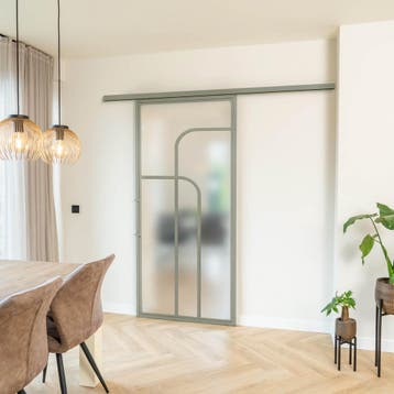 Stalen Schuifdeur koofsysteem Kiezelgrijs 4 Vlaks rond Kathe, Nieuw, Metaal, 75 tot 150 cm, 150 tot 225 cm