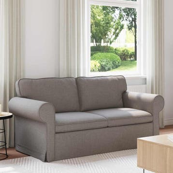 Bank 140cm Taupe | Tweede kansje | OP = OP (zetel), Huis en Inrichting, Zetels | Zetels, Verzenden, 150 tot 200 cm, Tweepersoons