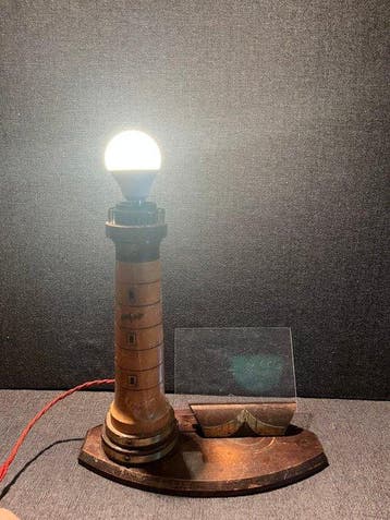 Lamp - Hout - Maritieme lamp 1960