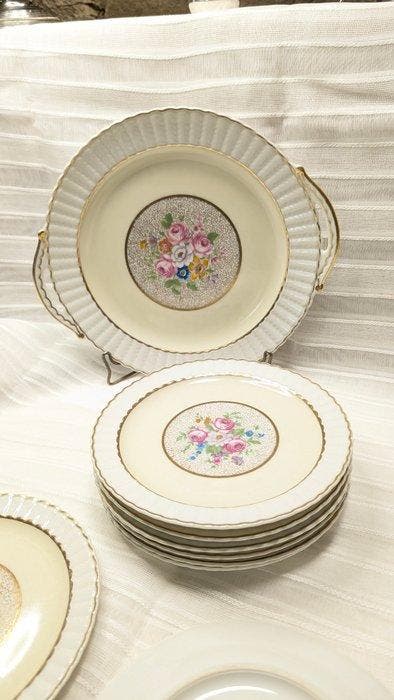 Bernardaud & Co. Limoges - Dessertservies (9) - Porselein, Antiek en Kunst, Antiek | Meubels | Tafels