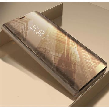 Huawei P30 Smart Spiegel Flip Case Cover Hoesje Goud, Verzenden