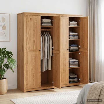 vidaXL Kledingkast PANAMA Honing 169 x 50 x 185 cm Massief, Verzenden